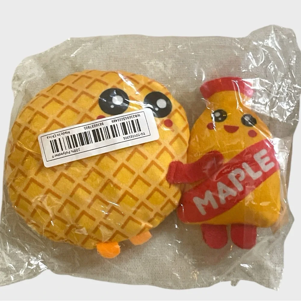 Puppy & Cat Squeaky Waffle & Syrup Interactive Toy